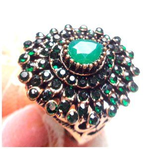 ANTIQUE HAND CRAFTED HAND DESIGN LADY'S RING S 7-9